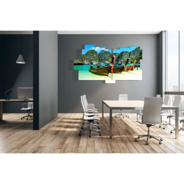 tableaux avec des bateaux sur la plage