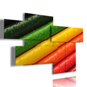 Moderne Hausbilder mit Buntstiften