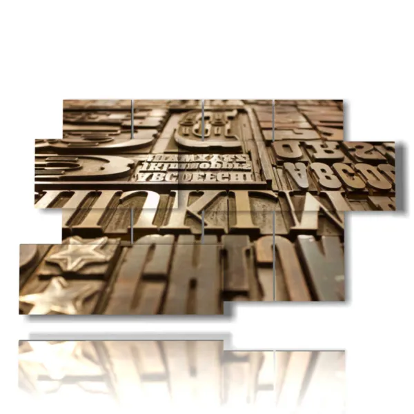 Gemälde mit englischen Schriftzügen