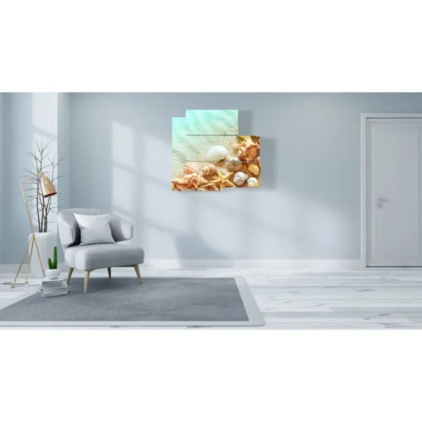 Decoración mural con paisaje marino