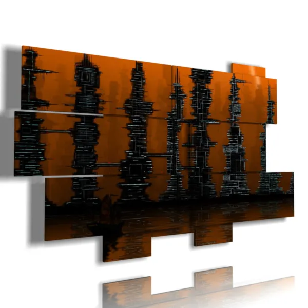 Modern abstract brown paintings