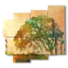 bild der abstrakten malerei mit imaginaerem baum - version: 5 pannelli 106x98cm