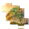 painting of abstract painting with imaginary tree - version: 6 pannelli 127x110cm