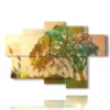 painting of abstract painting with imaginary tree - version: 6 pannelli 136x91cm