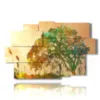 painting of abstract painting with imaginary tree - version: 9 pannelli 171x108cm