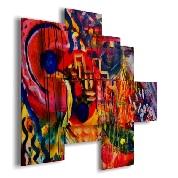 cuadros con rojo y azul