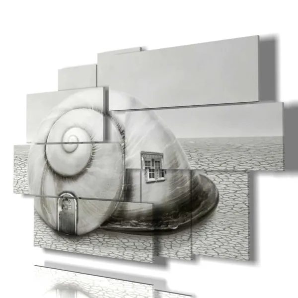 Imágenes de cuadros abstractos de una casita