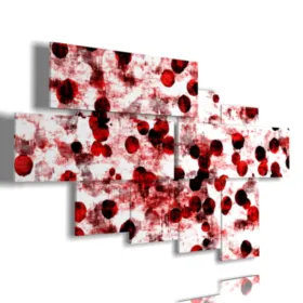 peintures modernes contemporaines à pois rouges et noirs