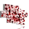 Modern contemporary paintings with red and black polka dots