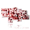 tableaux modernes contemporains a pois rouges et noirs - version: 7 pannelli 184x102cm