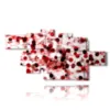 tableaux modernes contemporains a pois rouges et noirs - version: 9 pannelli 211x108cm