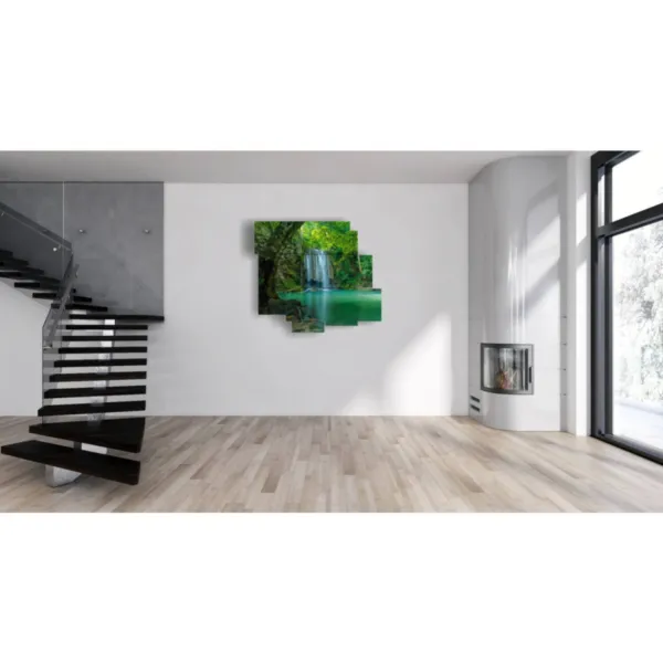 Decoración con cuadros de cascadas.