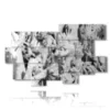modern black and white paintings hands up - version: 10 pannelli 186x115cm