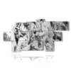 modern black and white paintings hands up - version: 9 pannelli 209x107cm