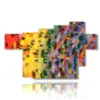 tableaux abstraits arc en ciel de petites voitures - version: 7 pannelli 173x108cm