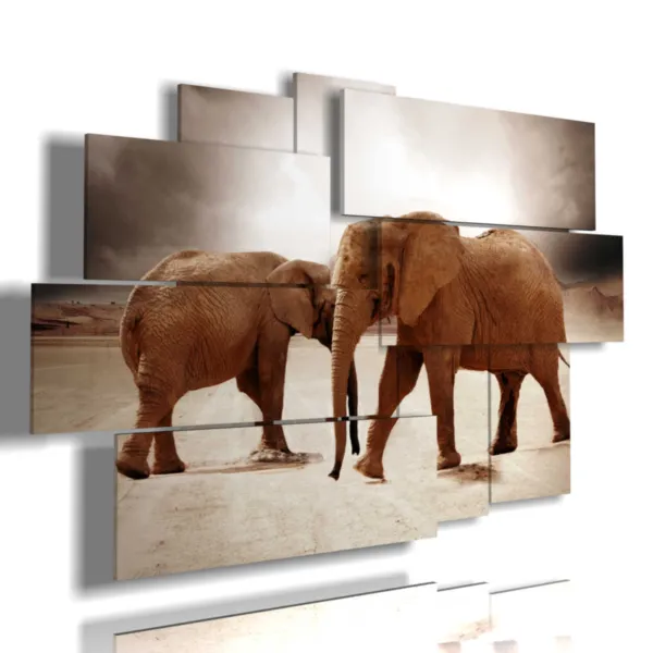 brown elephants paintings