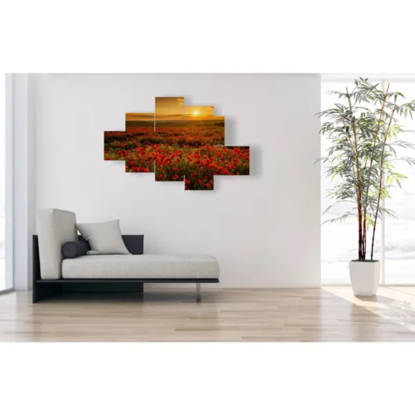 quadro di papaveri al tramonto