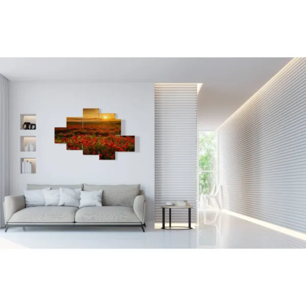 stampa quadro di papaveri al tramonto