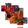 cuadro moderno con rojo y azul - version: 6 pannelli 127x110cm