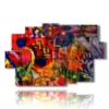 modern painting with red and blue - version: 9 pannelli 171x108cm