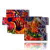 modern painting with red and blue - version: 10 pannelli 176x119cm