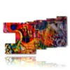 modern painting with red and blue - version: 9 pannelli 184x108cm