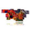 modern painting with red and blue - version: 11 pannelli 232x103cm