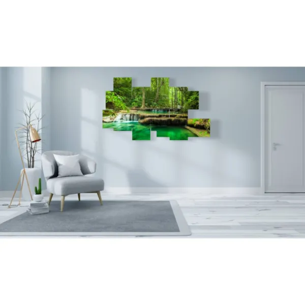 quadro con cascata color smeraldo