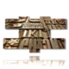 paintings with typographic english writings - version: 7 pannelli 176x102cm