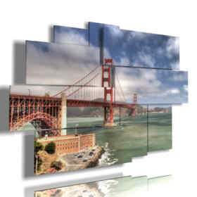 photo tableau du Golden Gate de San Francisco par jour