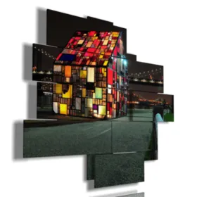 cuadros abstractos de la ciudad de Manhattan