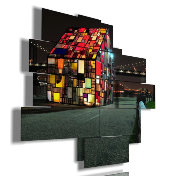 cuadros abstractos de la ciudad de Manhattan