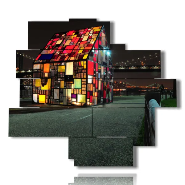 Abstract city paintings