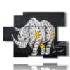abstract paintings animals rhinoceros blindfolded - version: 6 pannelli 129x94cm