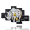 abstract paintings animals rhinoceros blindfolded - version: 6 pannelli 146x94cm