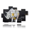 abstract paintings animals rhinoceros blindfolded - version: 9 pannelli 185x115cm