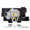 tableaux abstraits animaux rhinoceros yeux bandes - version: 10 pannelli 190x110cm