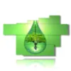 images of modern paintings drop of tree - version: 7 pannelli 173x108cm