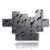 tableaux modernes hexagones d argent - version: 7 pannelli 173x117cm