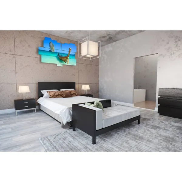 Paintings of boats on the shore