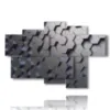 tableaux modernes hexagones d argent - version: 6 pannelli 136x91cm