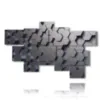 modern paintings silver hexagons - version: 8 pannelli 177x110cm