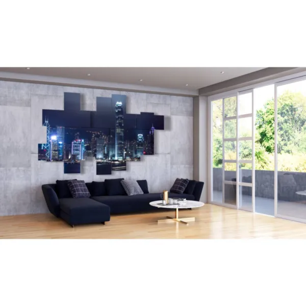 Nighttime Hong Kong scenery paintings