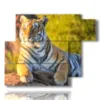 bild mit tiger im hochformat - version: 6 pannelli 122x96cm