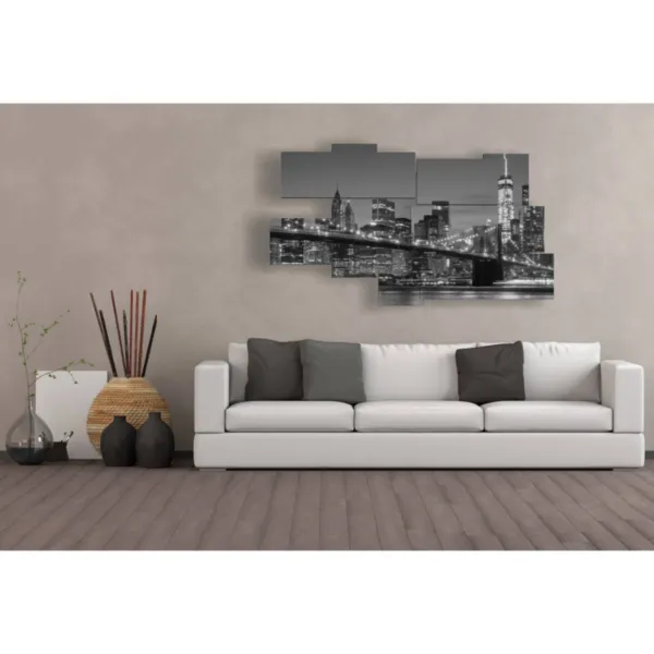 decoración mural de Nueva York en blanco y negro