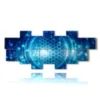 images de tableaux modernes abstraits dans la sphere bleue - version: 11 pannelli 232x98cm