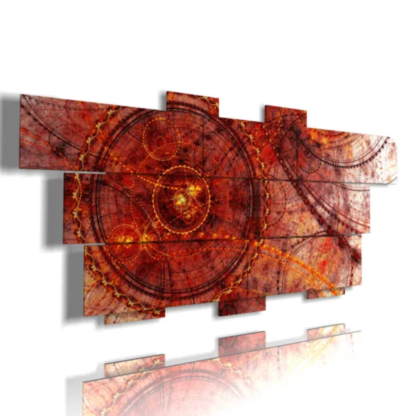 Modern paintings with antique red