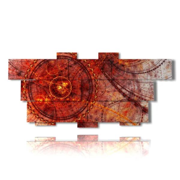 tableaux modernes avec du rouge