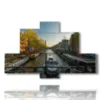 painting with photos of amsterdam canals above the bridge - version: 6 pannelli 135x85cm