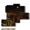 painting with photos london night full moon - version: 5 pannelli 120x99cm